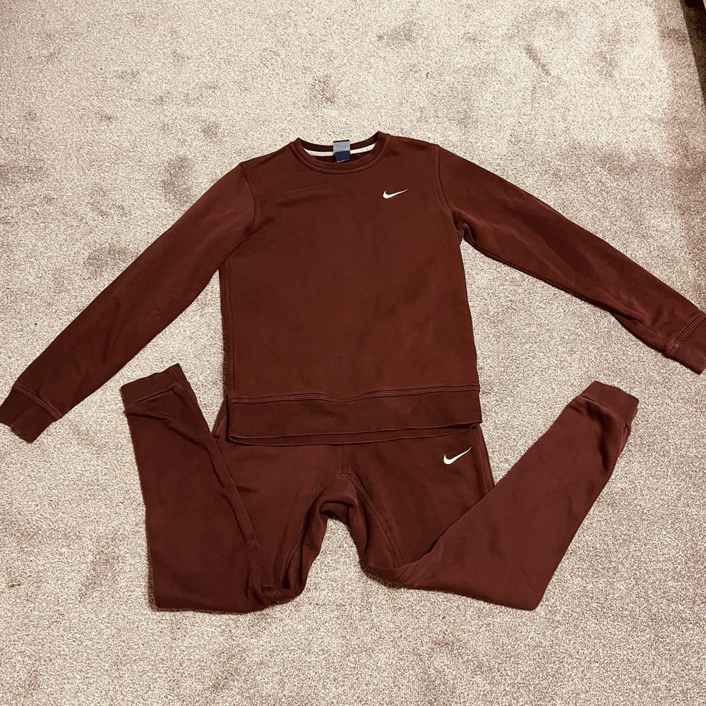 Nike Solo Swoosh Fleece Crew and Sweatpants Set